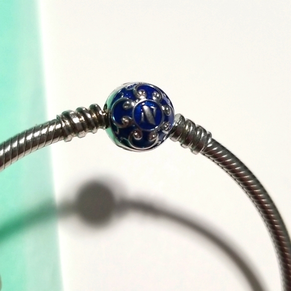 Sterling Silver Charm Bracelet Comparable To Pandora - Picture 3 of 11